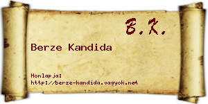 Berze Kandida névjegykártya